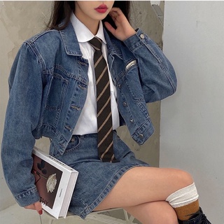 Áo Khoác Jeans Croptop Form Rộng Siêu Xinh