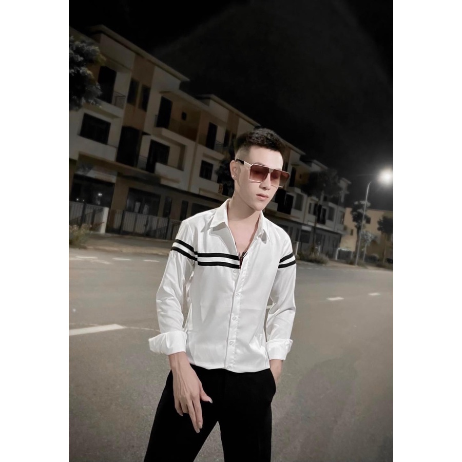 Sơ mi trắng hai dây mix đai đen phong cách LAM'S STORE, Sơ mi công sở hottrend,Hàng thiết kế  chất vải coton co giãn