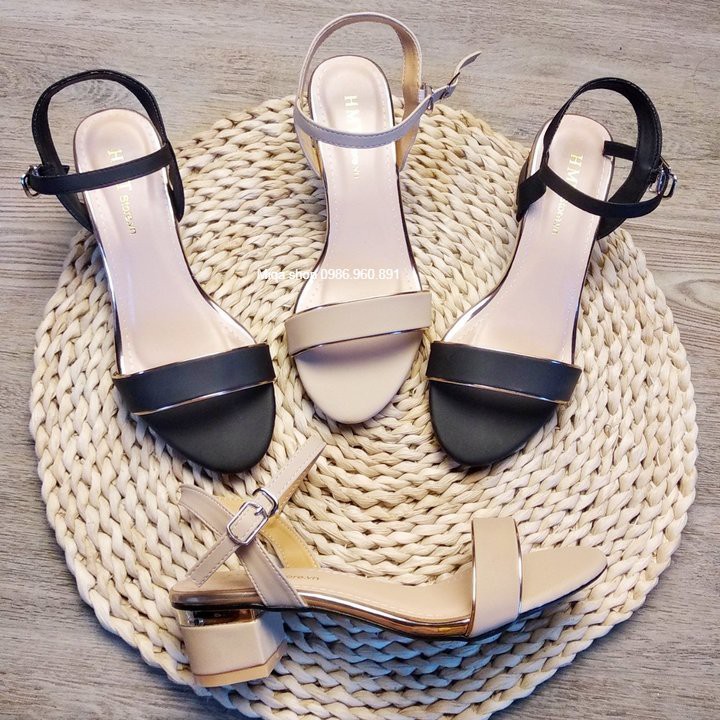 Sandal cao gót nữ gót vuông quai ngang siêu hot cao 3p - Sandal kiểu dáng cơ bản