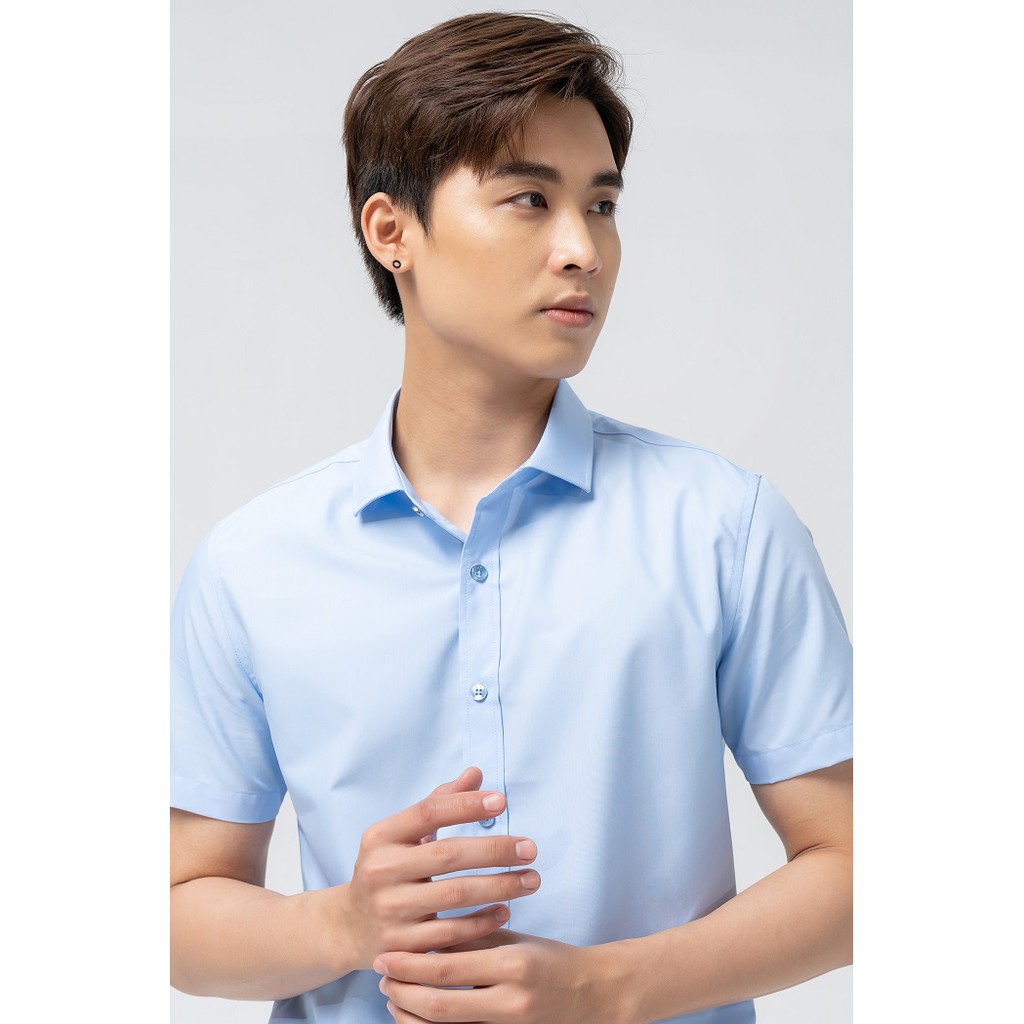 Áo sơ mi nam cộc tay chính hãng YODY chất liệu nến dáng slim - SNM4001 | BigBuy360 - bigbuy360.vn