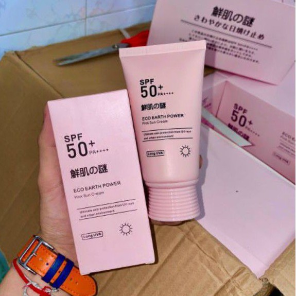 Kem chống nắng ECO EARTH POWER PINK SUN CREAM LONG UVA SPF 50+ [ Biên bản Nhật ]