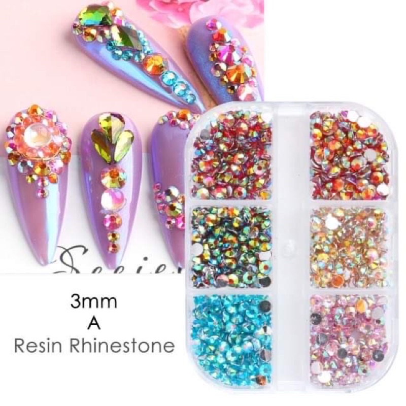 Đá màu cầu vồng 6 ngăn siêu sáng