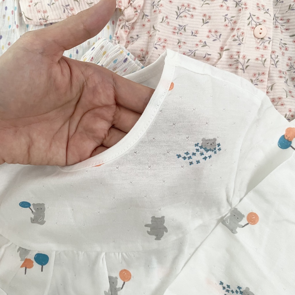 [Size 110-120] Set bộ dài xuất Hàn cho bé gái họa tiết đơn giản, dễ thương