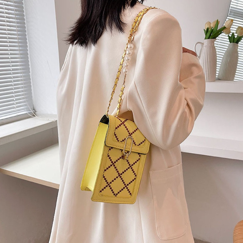 Túi Đeo Chéo Giả Da Dây Mắt Xích Thời Trang Nữ