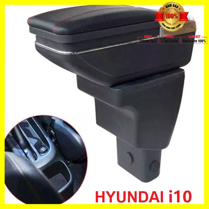 Hộp tỳ tay xe hơi Hyundai i10 không có cổng USB Kích thước đế 10*6.3cm