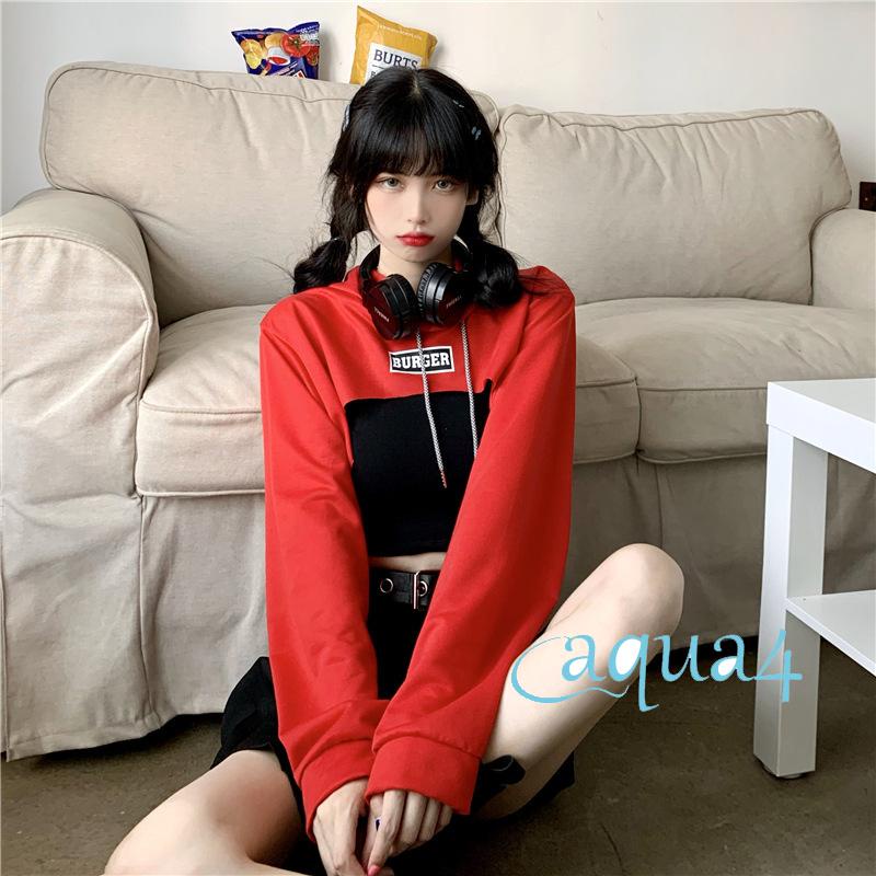 Áo Lửng Tay Dài Có Nón Thêu Chữ Thời Trang Cho Nữ