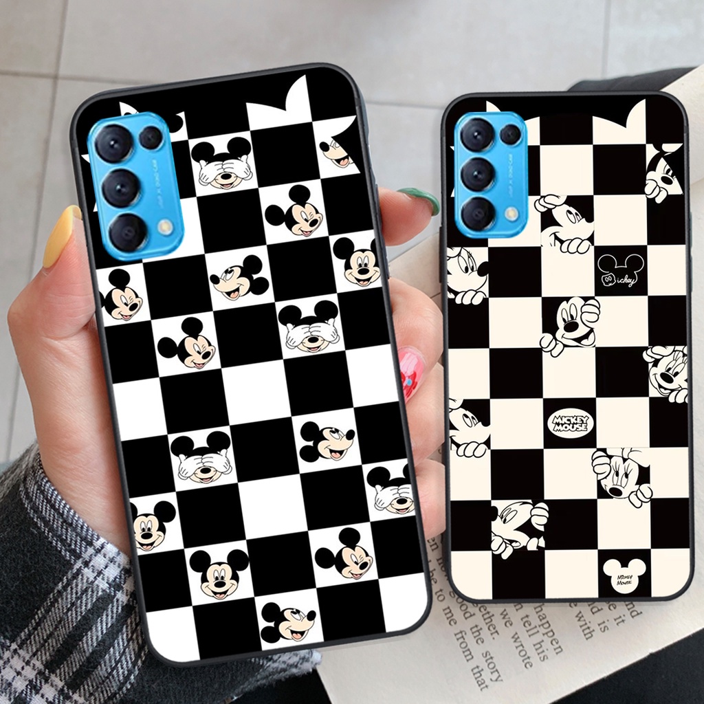 Ốp lưng Oppo Reno5 4G / Reno5 5G / Reno 5 trái tim họa tiết caro, mikey họa tiết beabrick kaws cute
