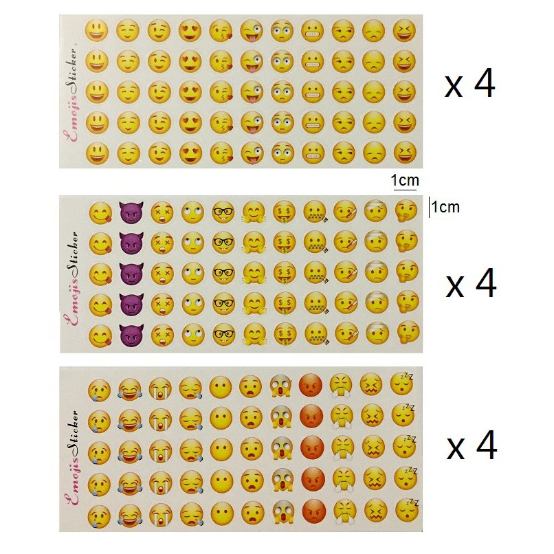 Set 660 sticker Emoji Marji, phụ kiện planner (set 12 tờ)