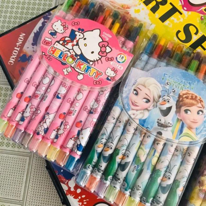 Bút sáp màu vặn cho trẻ.Gồm12 màu,18màu,24màu