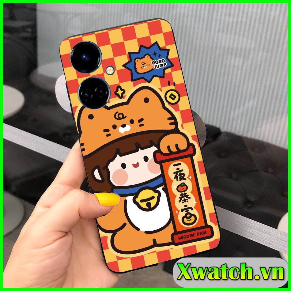 Ốp lưng dẻo Tecno Camon 19pro 4G Pova 4 Pova 2 Spark 8C Spark 7/7T Spark 6Go Pop 5 Lte Pova 3 Pova Neo in họa tiết Tiger