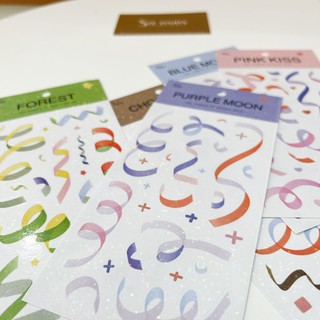 Sticker Confetti ruy băng nhiều màu