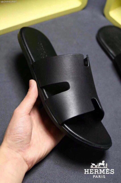 Dép hm nam da cao cấp, dép quai ngang nam fullbox.