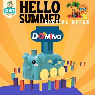 Xe xếp domino tự động, Đồ chơi thả domino đáng yêu có nhạc, Chất liệu PU cao cấp, An toàn cho bé - Dino