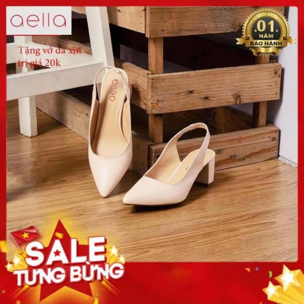 Giày cao gót bít mũi quai hậu thun dòng bít lửng sang trọng AELLA204