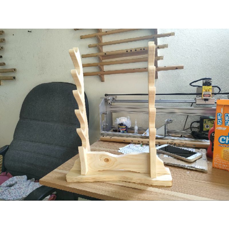Kệ Sáo Để Bàn 6 Tầng Gỗ Thông