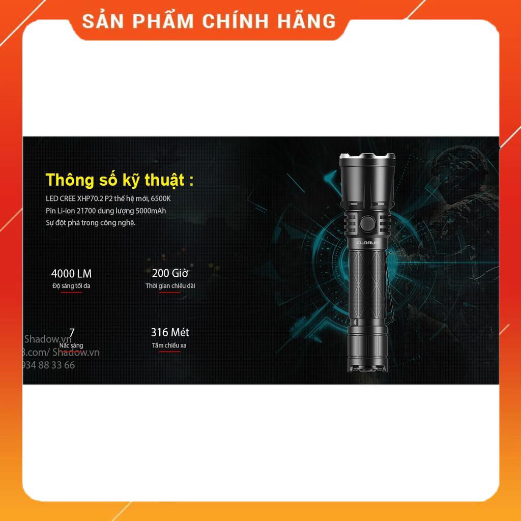 [SÁNG CHÓI LÓA] [HÀNG ĐỘC QUYỀN] Đèn pin và đèn sạc KLARUS XT21X công tắc tác chiến siêu n - Độ sáng 4000 lumen xa 316m