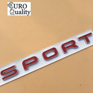 Tem dán decal thể thao SPORT nổi 3D Inox trang trí ô tô (Đỏ)