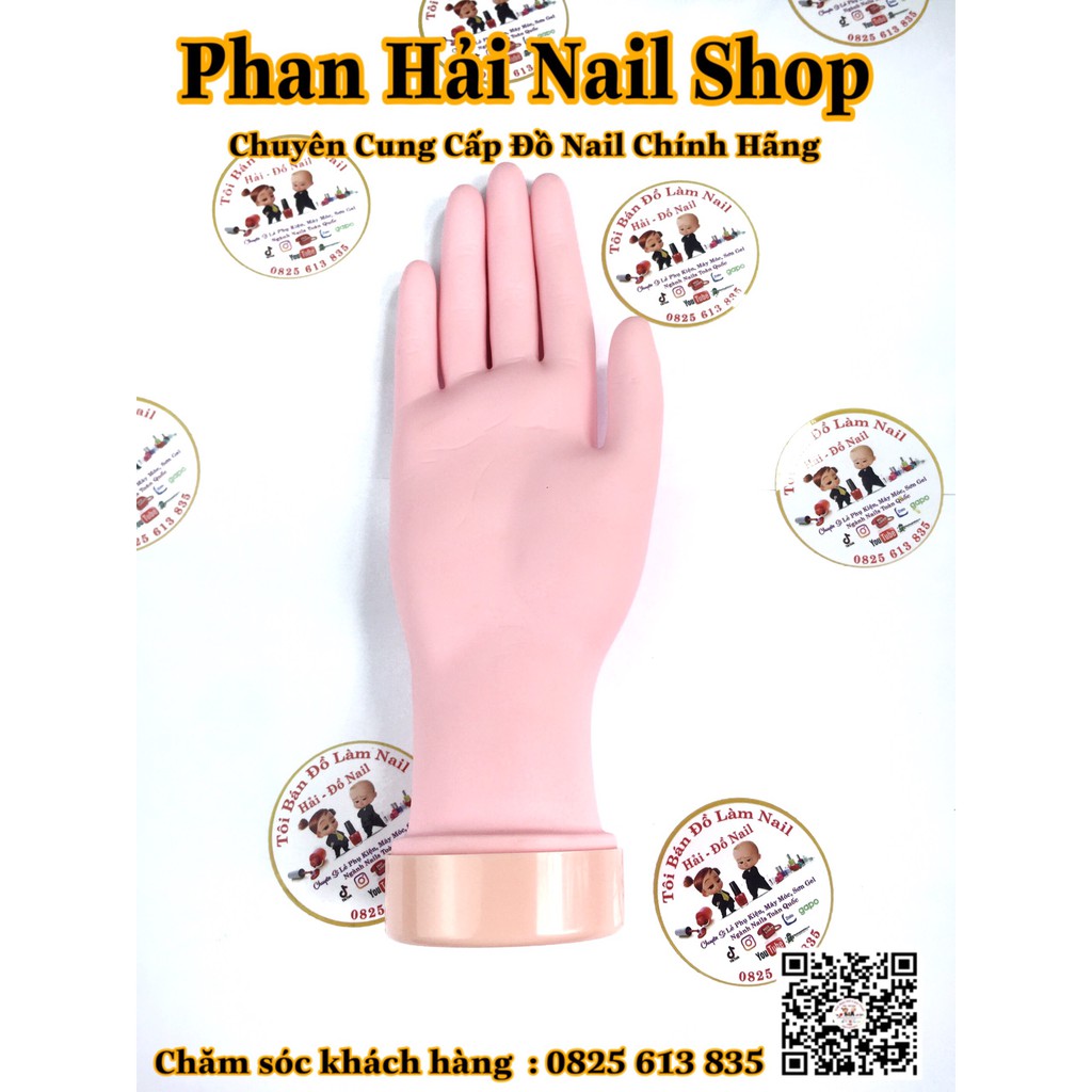 bàn tay silicon học nail