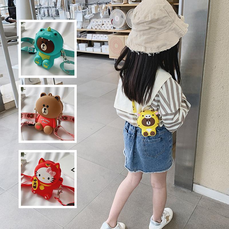 Túi Đeo Chéo Hình Gấu Hoạt Hình Dễ Thương Cho Bé
