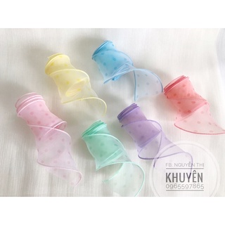 Ruy băng voan chấm bi viền cước 5.5 cm