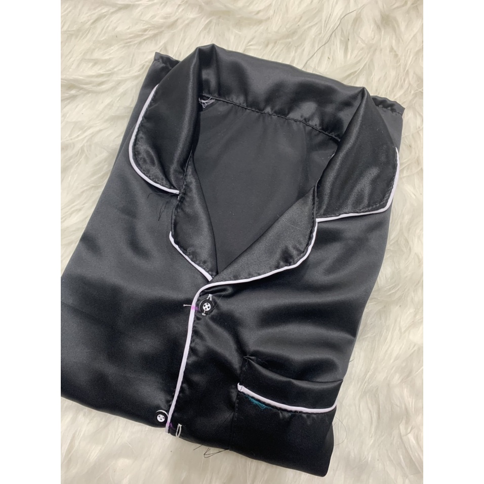 Bộ đùi lụa phi cộc tay nữ Set quần shorts đùi kèm áo ngắn đồ ngủ pizama chạy viền trơn màu basic ulzzang Ailee