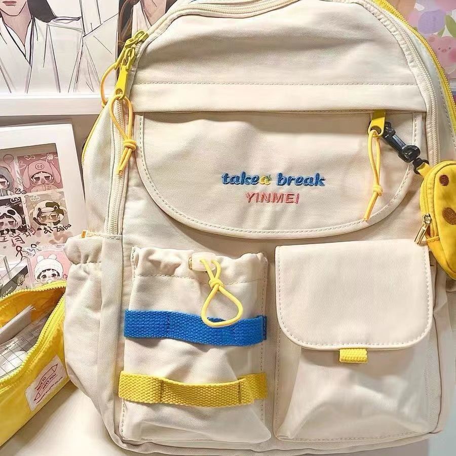 Ba Lô Học Sinh Thêu Hình Phô Mai Dễ Thương