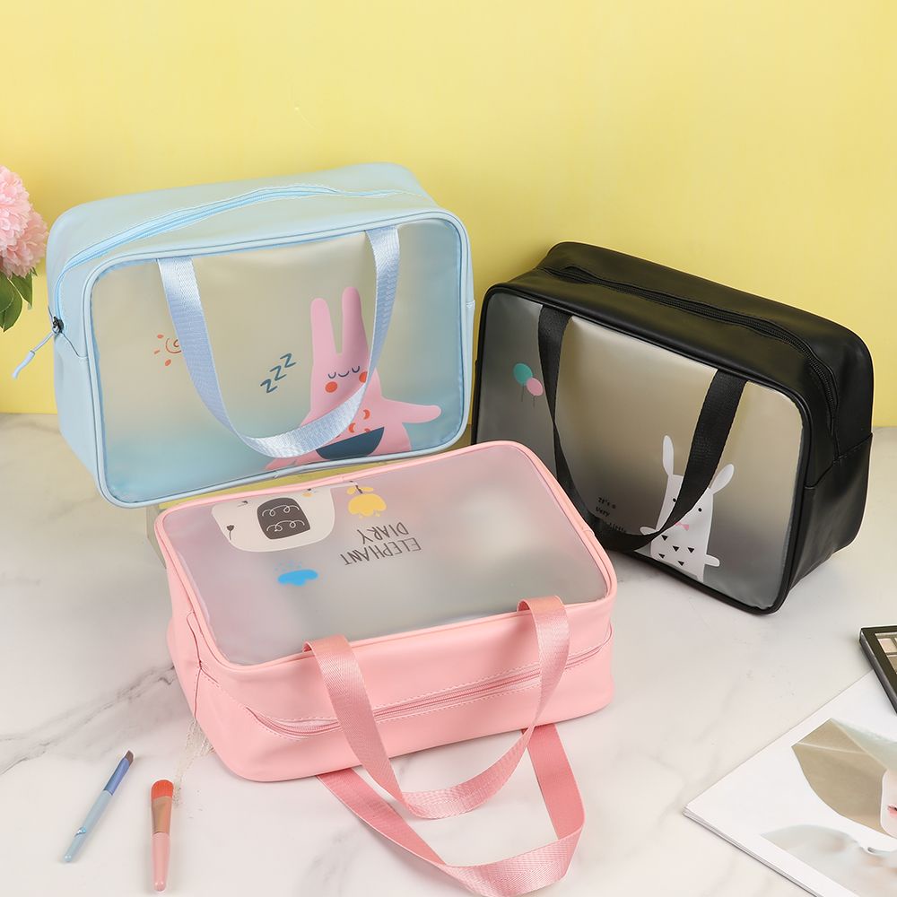 Túi đựng mỹ phẩm bằng PVC mềm trong suốt chống thấm nước di động tiện dụng dành cho nữ