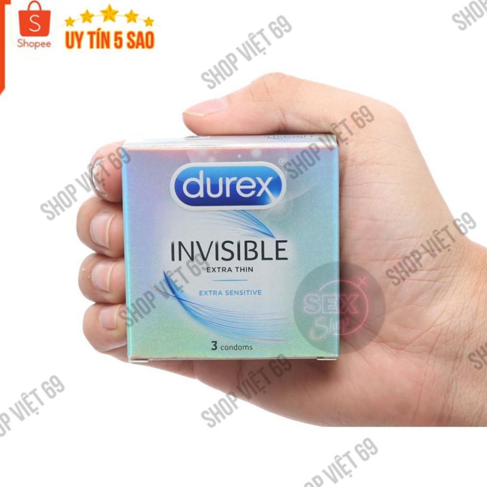 [Hàng Thái] Bao Cao Su Cao Cấp DUREX iNViSiBLE Hộp 3 Cái, Bcs Siêu Mỏng - Ôm Sát - Cảm Giác Thật Như Không Dùng