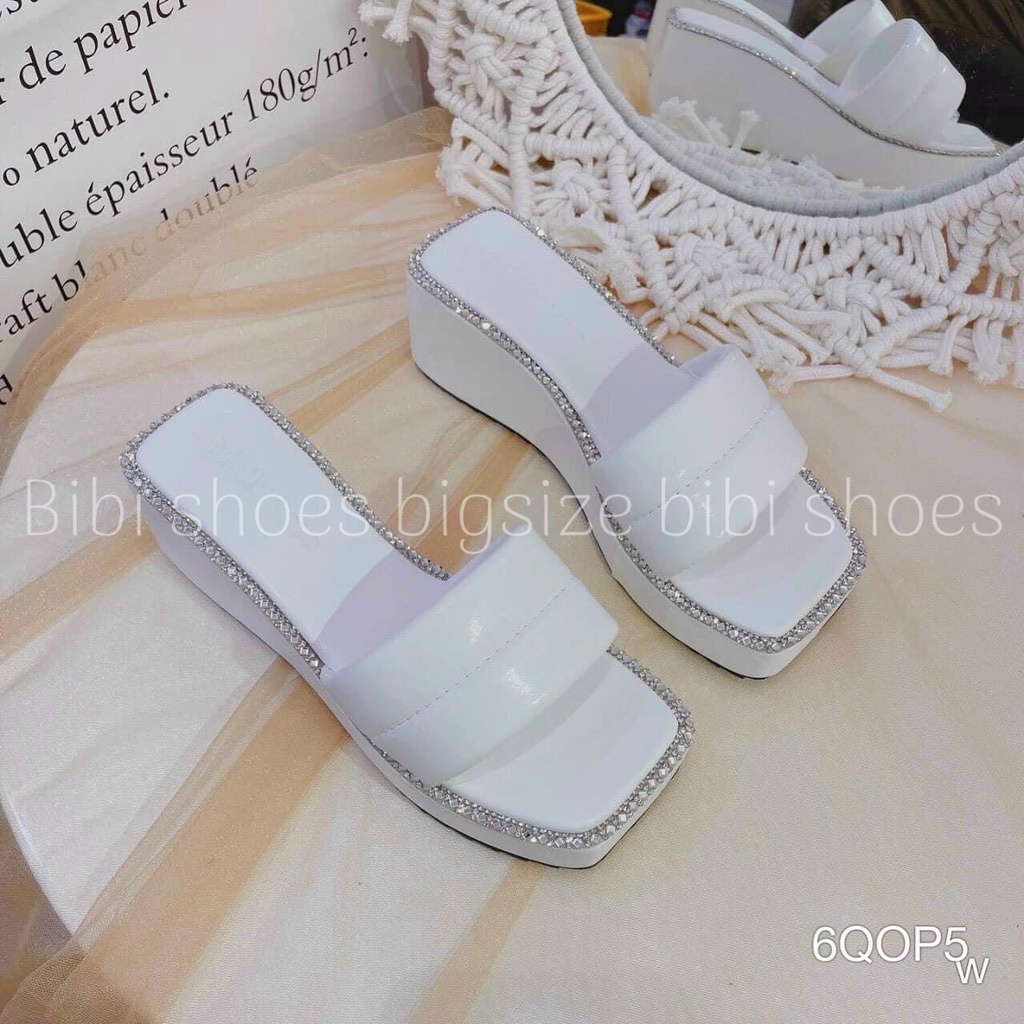 Dép bánh mì viền đá bigsize 40-44 cao 5 cm