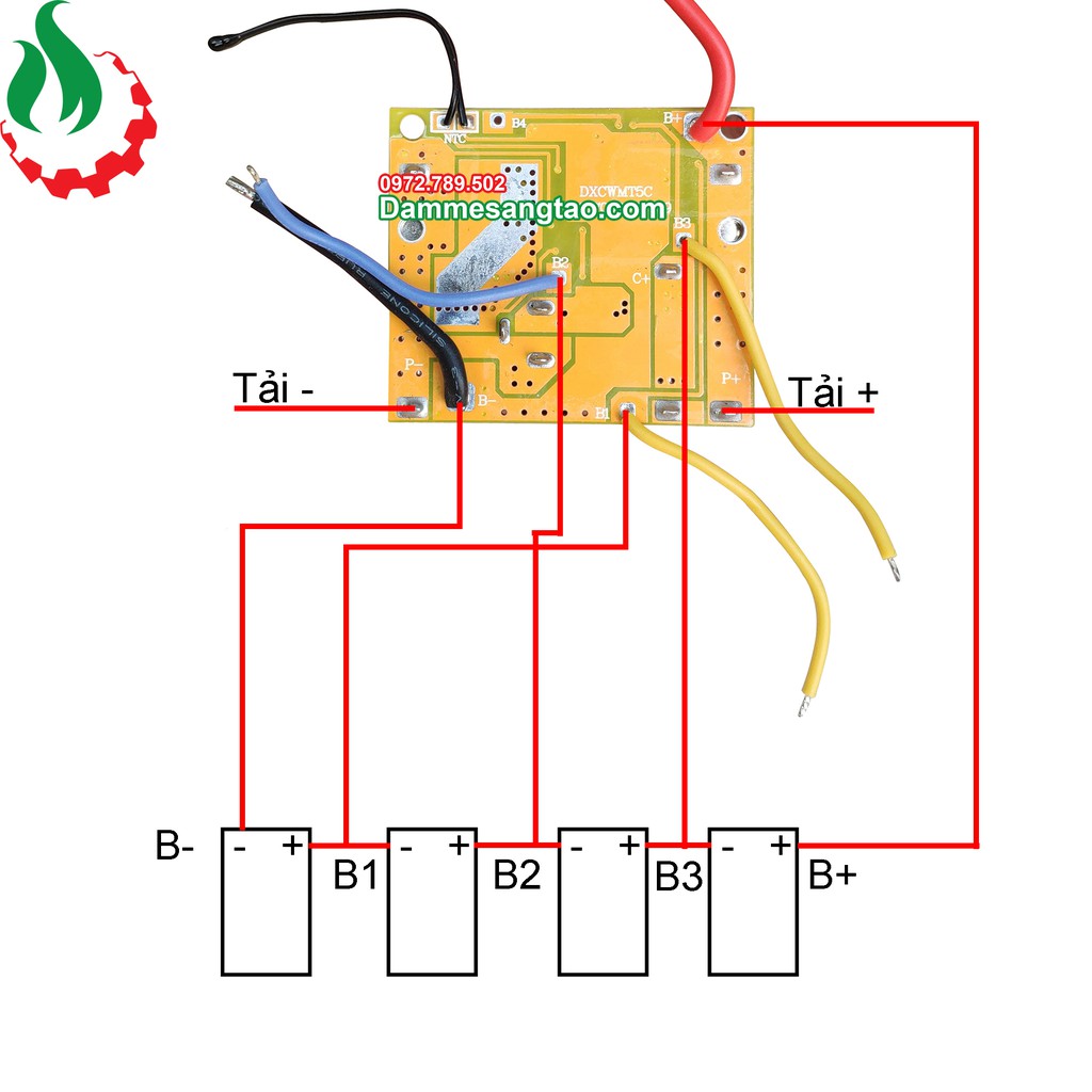 DMST Mạch pin Makita 4S 14V 65A sạc adapter bảo vệ pin Li-ion 3.7V