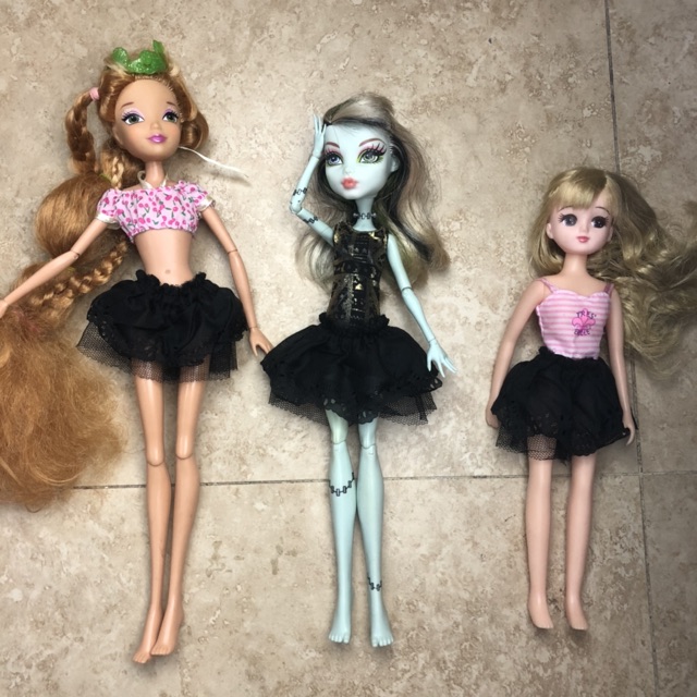 HM- Chân váy xoè lót lưới cho búp bê barbie mh winx