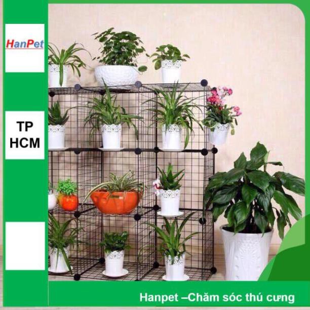 Hanpet.GV- Chuồng quây chó mèo sóc thỏ 12 Miếng (11 sắt + 1 cửa + chốt)  Chuồng quây chó mèo