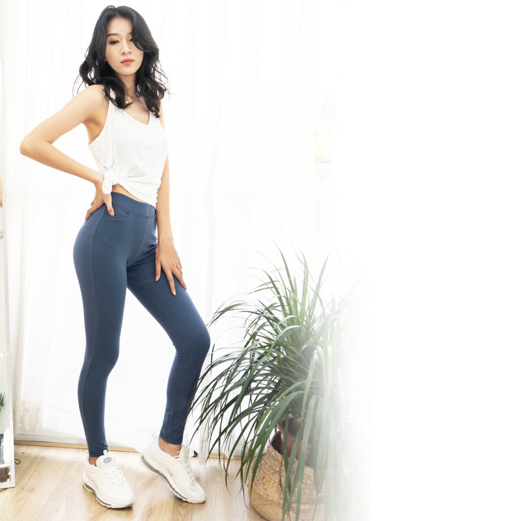 Quần legging thời trang KYE HÀN QUỐC XANH JEAN BODEE