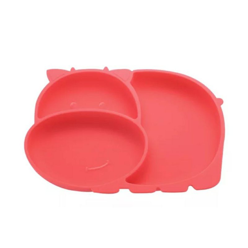 khay ăn dặm silicon chống lật ( Hình Con Bò Sữa )