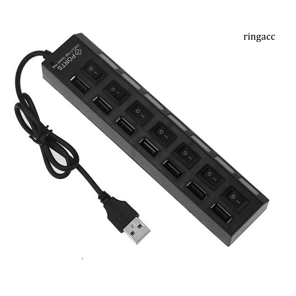 Bộ chia 7 cổng USB 2.0 có đèn Led