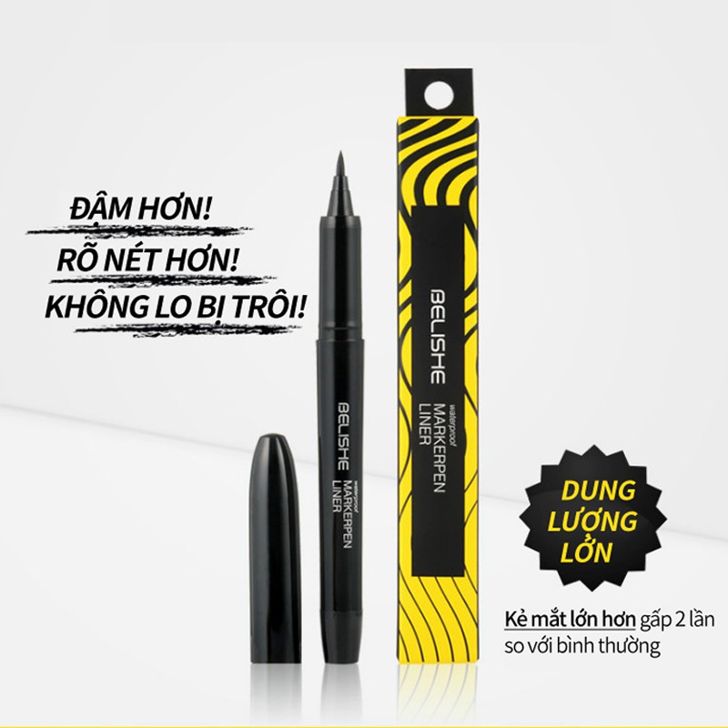 Kẻ Mắt Chống Thấm Nước BELISHE MARKERPEN LINER 01.BLACK GomiMall