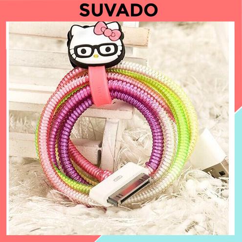 Dây Quấn Tai Nghe, Cáp Sạc, lò xo bảo vệ cáp chống đứt gãy, chống rối sắc màu SUVADO