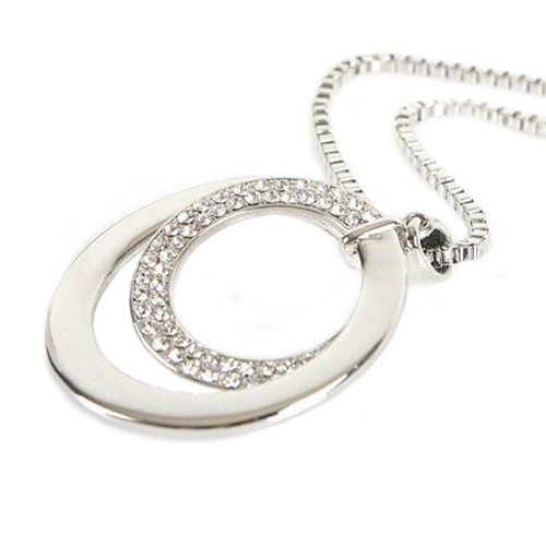 Vòng cổ hình tròn kép đính kim sa lấp lánh sang trọng cho nữ