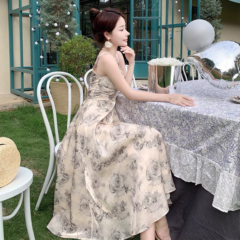 Đầm Nữ Tiểu Thư Hoa Hot Trend Dáng Xoè Nhúng Ngực