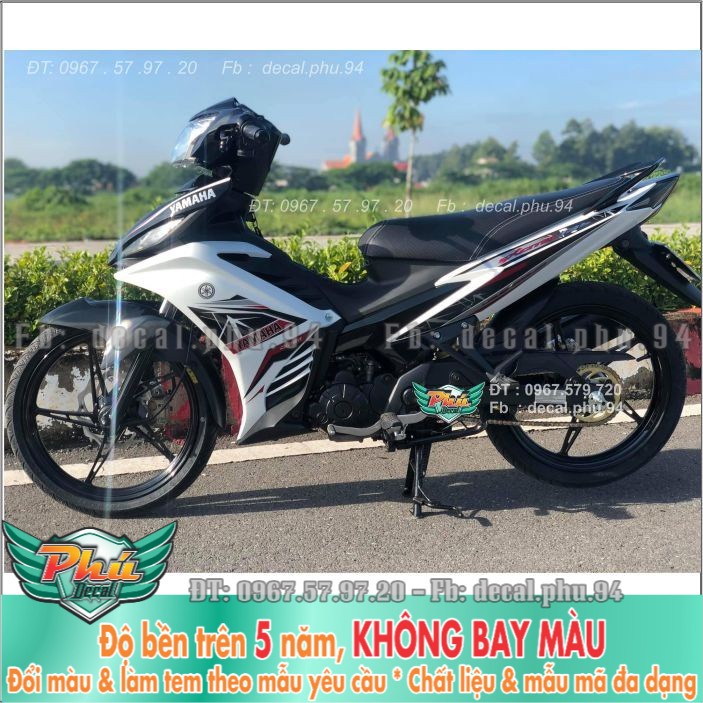 Tem rời Exciter 135 Trắng đen (X) -1