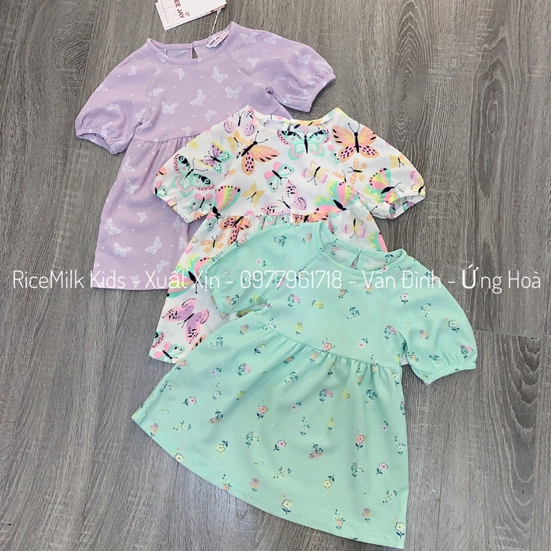 Váy babydoll cho bé gái xuất dư xịn 3 màu