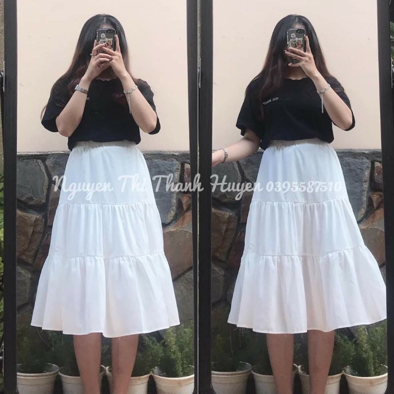 CHÂN VÁY VOAN TIỂU THƯ 3 TẦNG 2 LỚP