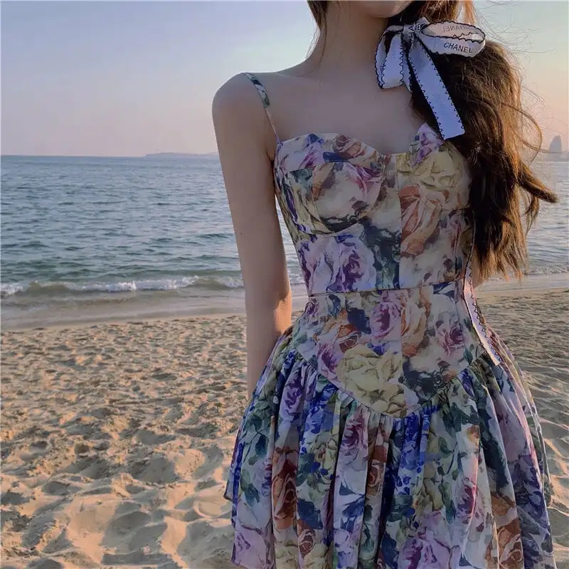 Đầm Hai Dây Dáng Ôm Phong Cách Pháp Thời Trang Mùa Hè Hàng Mới