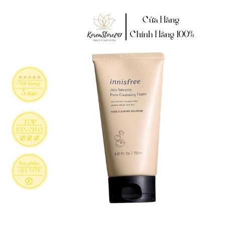 Sữa rửa mặt tro núi Innisfree Jeju Volcanic Giảm Mụn Đầu Đen, Sạch Bã Nhờn, Trắng Da KoreaStore247