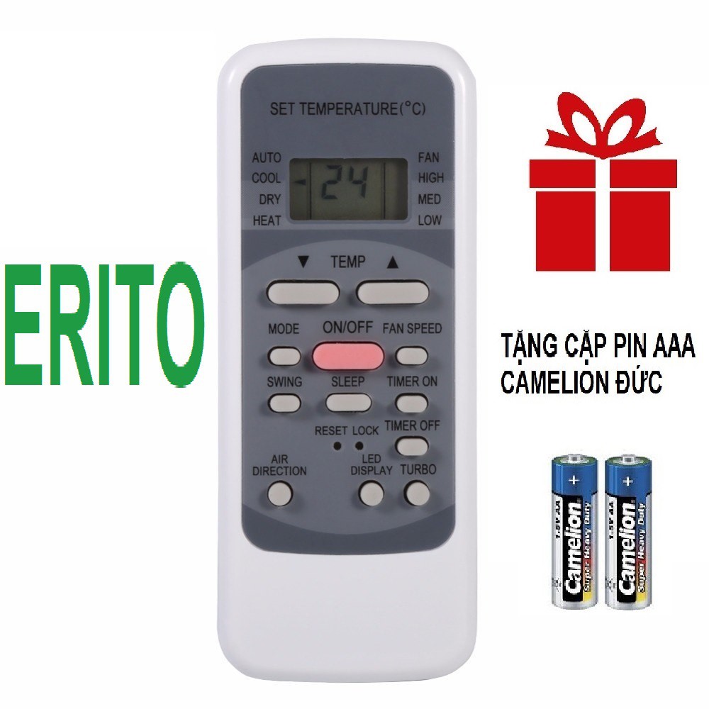 Remote điều khiển máy lạnh điều hòa ERITO mẫu 1