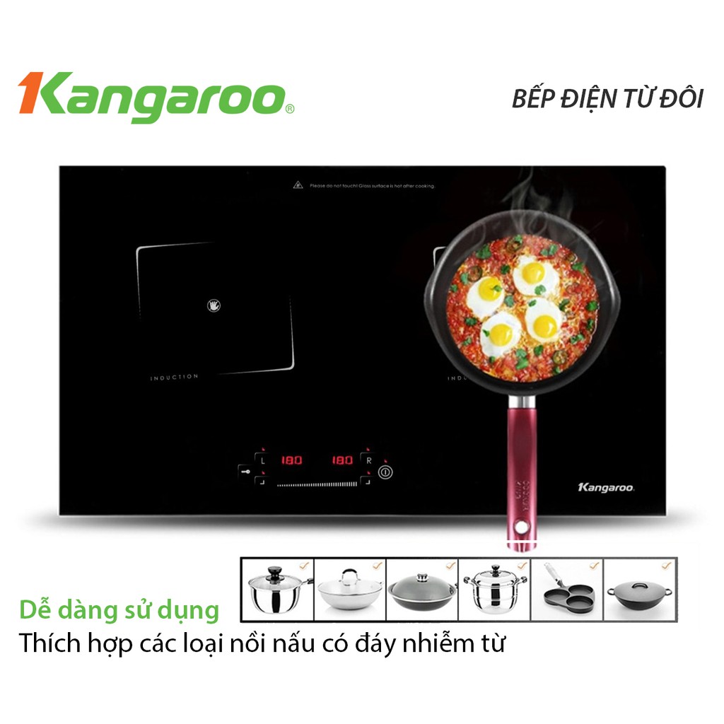 Bếp điện từ đôi Kangaroo KG435i