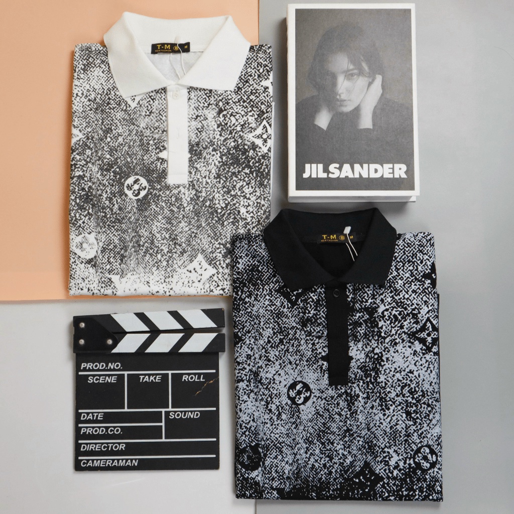 Áo Thun Nam Cổ Trụ Loang Màu Trắng Đen Chất Cotton Mềm Mịn Mặc Đẹp Thoáng Mát [NEW UNISEX]