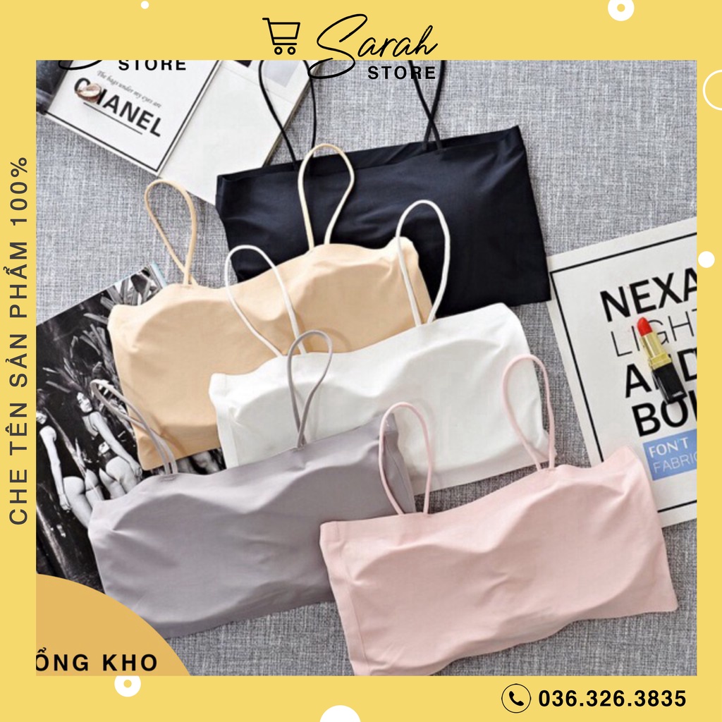 Áo Bra Nữ Quây 2 Dây Su Trơn Đệm Mỏng Dáng Ôm Bao Mát Mịn Freesize <45kg 8881