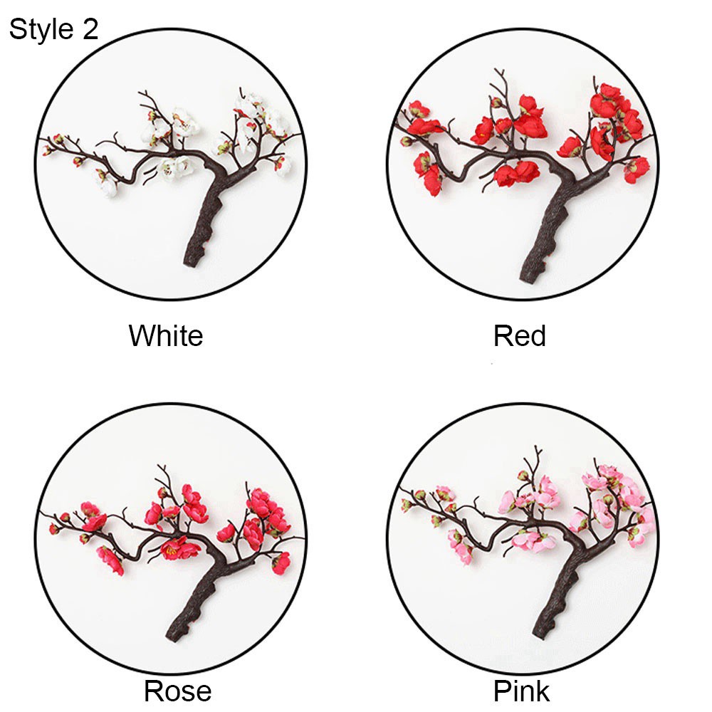 Cành Hoa Mận Giả Bằng Vải Lụa 2 Kiểu Tùy Chọn Dùng Trang Trí Nhà Cửa / Tiệc Tùng Mùa Đông