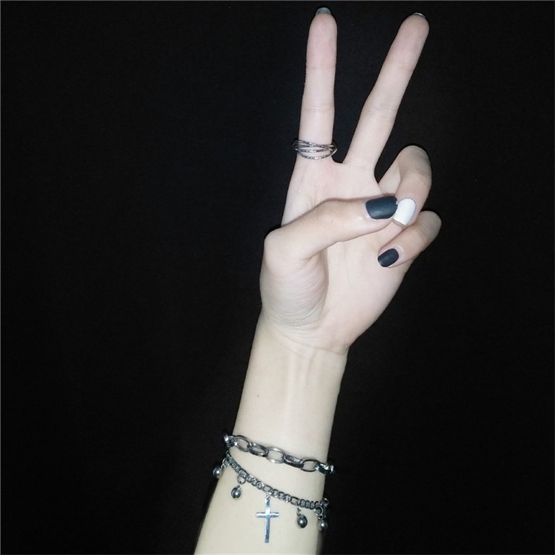 Vòng Tay Hai Lớp Phong Cách Harajuku Hàn Quốc 12126 Thời Trang Cho Nam Và Nữ